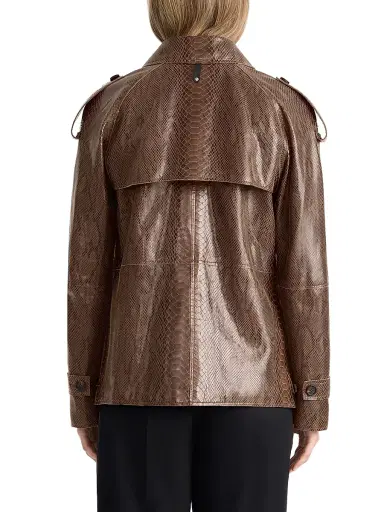 Mackage Women's Dolores Snake-Embossed Leather Jacket - Umber - Size XL | Thumbnail 6 Mackage Women's Dolores Snake-Embossed Leather Jacket - Umber - Size XL | Thumbnail 6
