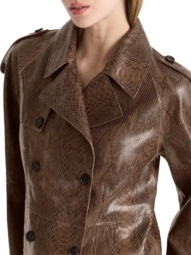 Mackage Women's Dolores Snake-Embossed Leather Jacket - Umber - Size XL | Thumbnail 9 Mackage Women's Dolores Snake-Embossed Leather Jacket - Umber - Size XL | Thumbnail 9