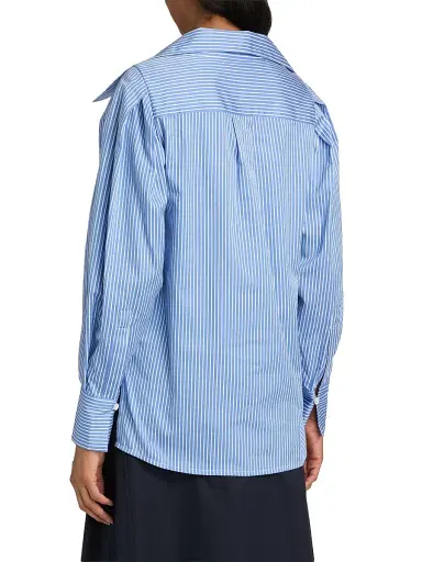 Altuzarra Women's Arthur Striped Poplin Wrap Top - Azure Stripe | Thumbnail 5 Altuzarra Women's Arthur Striped Poplin Wrap Top - Azure Stripe | Thumbnail 5