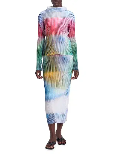 Issey Miyake Women's Obscure Pleats Midi-Skirt - Multi Color | Thumbnail 2 Issey Miyake Women's Obscure Pleats Midi-Skirt - Multi Color | Thumbnail 2