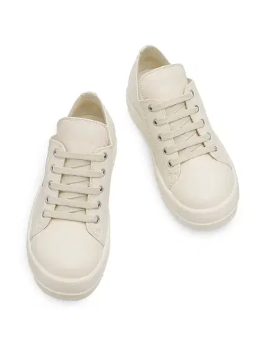 Rick Owens Women's Extreme Leather Low-Top Sneakers - Milk | Thumbnail 4 Rick Owens Women's Extreme Leather Low-Top Sneakers - Milk | Thumbnail 4