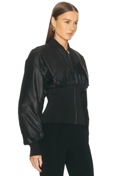 Atlein Ribbed Waist Bomber Jacket | Thumbnail 2 Atlein Ribbed Waist Bomber Jacket | Thumbnail 2
