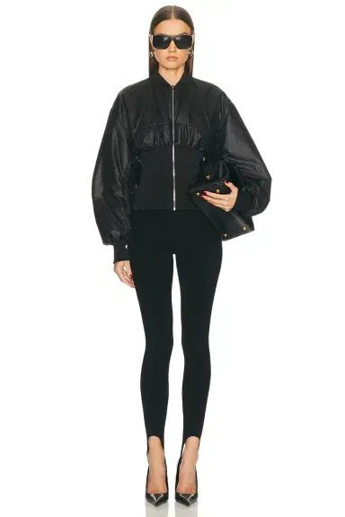Atlein Ribbed Waist Bomber Jacket | Thumbnail 4 Atlein Ribbed Waist Bomber Jacket | Thumbnail 4