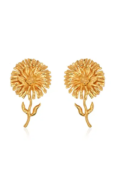 Oscar de la Renta Daisy Golden Earrings | Thumbnail 2 Oscar de la Renta Daisy Golden Earrings | Thumbnail 2