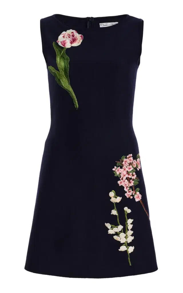 Embroidered Wool Mini Dress Embroidered Wool Mini Dress