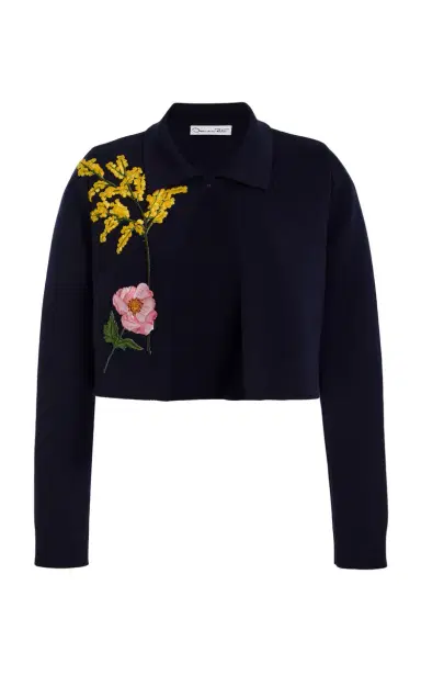 Oscar de la Renta Embroidered Wool Jacket | Thumbnail 1 Oscar de la Renta Embroidered Wool Jacket | Thumbnail 1