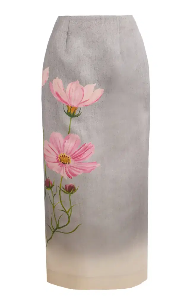 Cosmos Satin Pencil Midi Skirt Cosmos Satin Pencil Midi Skirt