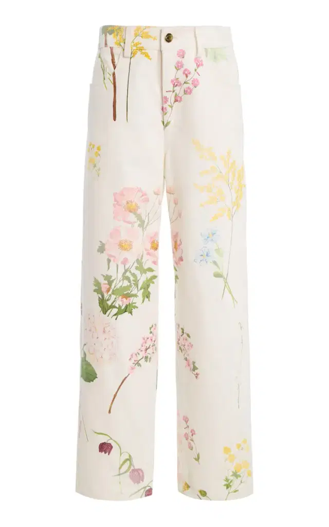 Botanical Cotton-Denim Straight-Leg Pants Botanical Cotton-Denim Straight-Leg Pants