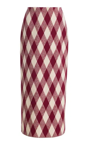 Oscar de la Renta Argyle Wool-Blend Midi Pencil Skirt | Thumbnail 1 Oscar de la Renta Argyle Wool-Blend Midi Pencil Skirt | Thumbnail 1