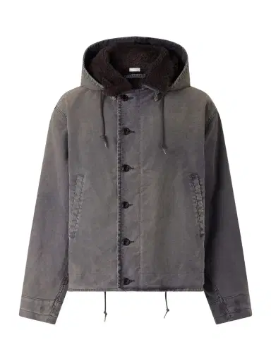 A.PRESSE Fleece-Lined Distressed Cotton-Canvas Hooded Jacket - Men | Thumbnail 1 A.PRESSE Fleece-Lined Distressed Cotton-Canvas Hooded Jacket - Men | Thumbnail 1