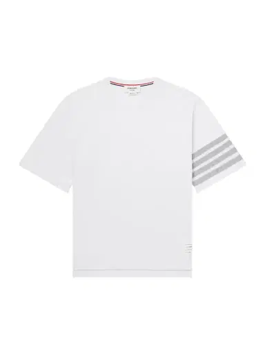 Thom Browne Striped Cotton-Piqué T-Shirt - Men | Thumbnail 1 Thom Browne Striped Cotton-Piqué T-Shirt - Men | Thumbnail 1