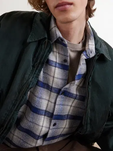 A.PRESSE Checked Cotton and Silk-Blend Twill Shirt - Men | Thumbnail 5 A.PRESSE Checked Cotton and Silk-Blend Twill Shirt - Men | Thumbnail 5