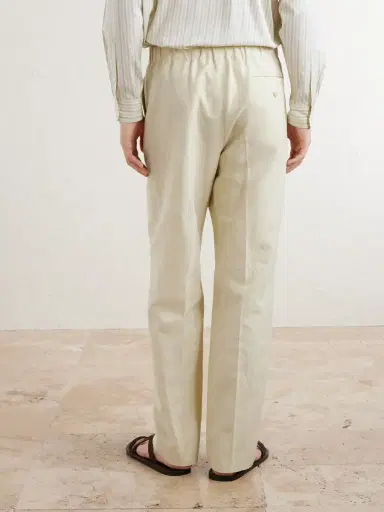 Auralee Straight-Leg Wool, Cotton and Linen-Blend Oxford Drawstring Trousers - Men | Thumbnail 4 Auralee Straight-Leg Wool, Cotton and Linen-Blend Oxford Drawstring Trousers - Men | Thumbnail 4