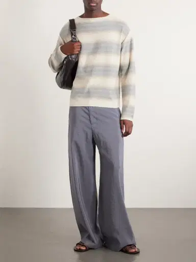 Auralee Dégradé Striped Cotton and Silk-Blend Sweater - Men | Thumbnail 2 Auralee Dégradé Striped Cotton and Silk-Blend Sweater - Men | Thumbnail 2