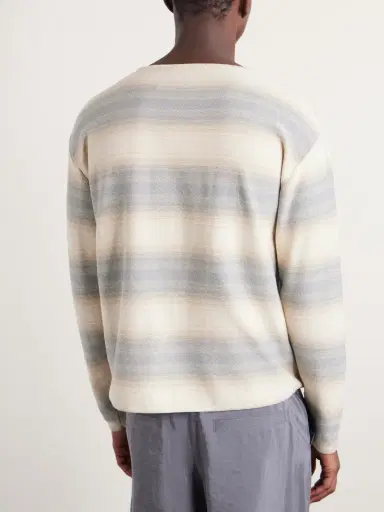 Auralee Dégradé Striped Cotton and Silk-Blend Sweater - Men | Thumbnail 4 Auralee Dégradé Striped Cotton and Silk-Blend Sweater - Men | Thumbnail 4