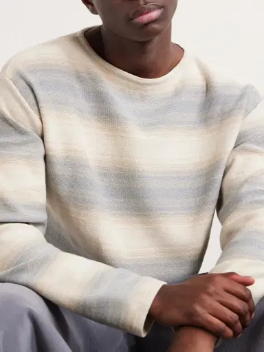 Auralee Dégradé Striped Cotton and Silk-Blend Sweater - Men | Thumbnail 5 Auralee Dégradé Striped Cotton and Silk-Blend Sweater - Men | Thumbnail 5
