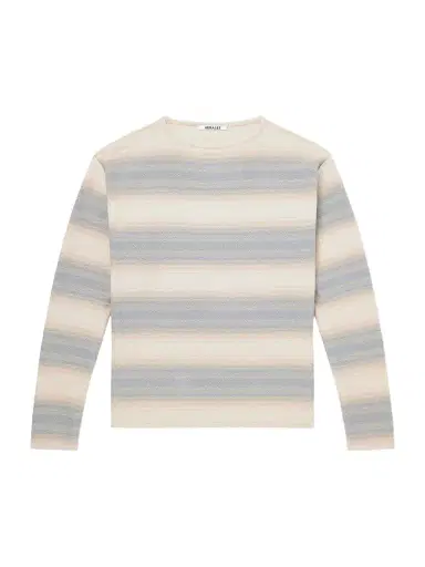 Auralee Dégradé Striped Cotton and Silk-Blend Sweater - Men | Thumbnail 1 Auralee Dégradé Striped Cotton and Silk-Blend Sweater - Men | Thumbnail 1