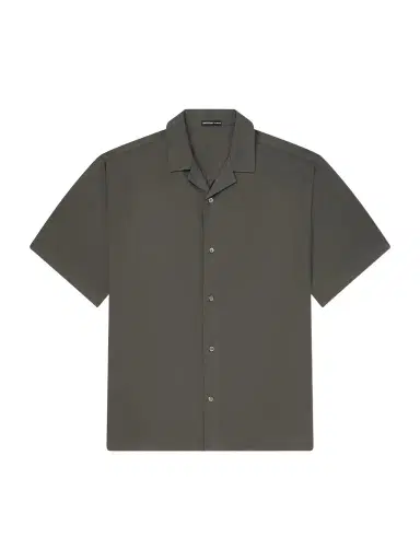 James Perse Camp-Collar Cotton-Blend Poplin Shirt - Men | Thumbnail 1 James Perse Camp-Collar Cotton-Blend Poplin Shirt - Men | Thumbnail 1