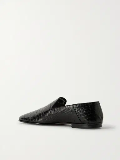 Tom Ford Steven Grosgrain-Trimmed Croc-Effect Leather Loafers - Men | Thumbnail 4 Tom Ford Steven Grosgrain-Trimmed Croc-Effect Leather Loafers - Men | Thumbnail 4