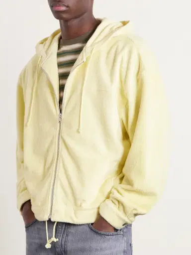 Auralee Cotton-Blend Terry Zip-Up Hoodie - Men | Thumbnail 3 Auralee Cotton-Blend Terry Zip-Up Hoodie - Men | Thumbnail 3