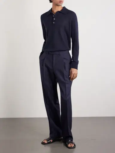 PIACENZA 1733 Silk and Cashmere-Blend Polo Sweater - Men | Thumbnail 2 PIACENZA 1733 Silk and Cashmere-Blend Polo Sweater - Men | Thumbnail 2