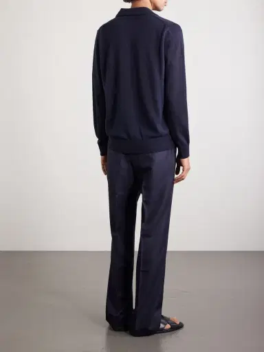 PIACENZA 1733 Silk and Cashmere-Blend Polo Sweater - Men | Thumbnail 3 PIACENZA 1733 Silk and Cashmere-Blend Polo Sweater - Men | Thumbnail 3