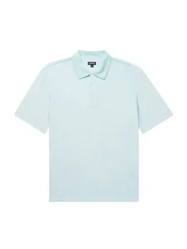 Zegna Cotton and Silk-Blend Polo Shirt - Men | Thumbnail 1 Zegna Cotton and Silk-Blend Polo Shirt - Men | Thumbnail 1
