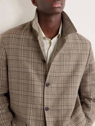Auralee Checked Silk and Linen-Blend Tweed Jacket - Men | Thumbnail 5 Auralee Checked Silk and Linen-Blend Tweed Jacket - Men | Thumbnail 5