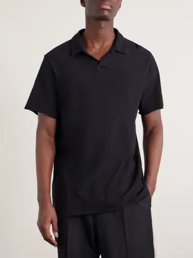 James Perse Open-Collar Cotton-Jersey Polo Shirt - Men | Thumbnail 3 James Perse Open-Collar Cotton-Jersey Polo Shirt - Men | Thumbnail 3