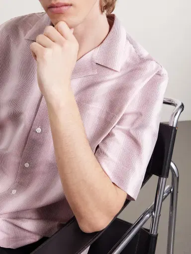 Dries Van Noten Camp-Collar Striped Cotton-Poplin Shirt IT 52 | Thumbnail 5 Dries Van Noten Camp-Collar Striped Cotton-Poplin Shirt IT 52 | Thumbnail 5