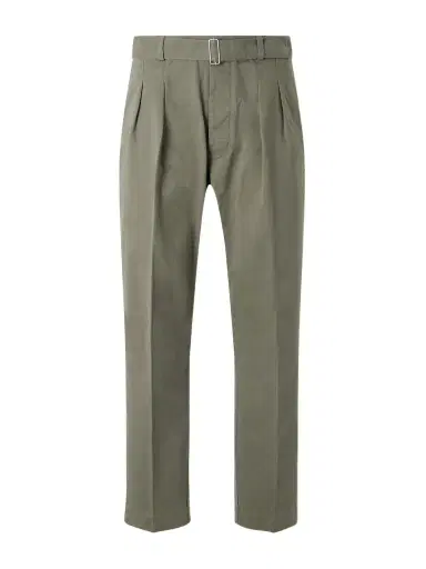 OFFICINE GÉNÉRALE Evans Wide-Leg Belted Pleated Organic Cotton-Twill Chinos - Men | Thumbnail 1 OFFICINE GÉNÉRALE Evans Wide-Leg Belted Pleated Organic Cotton-Twill Chinos - Men | Thumbnail 1