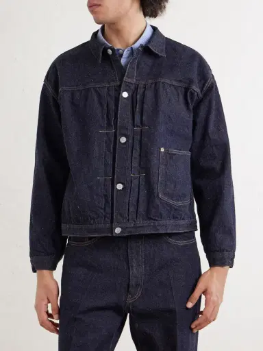 Kaptain Sunshine Pleated Selvedge Denim Jacket - Men | Thumbnail 3 Kaptain Sunshine Pleated Selvedge Denim Jacket - Men | Thumbnail 3