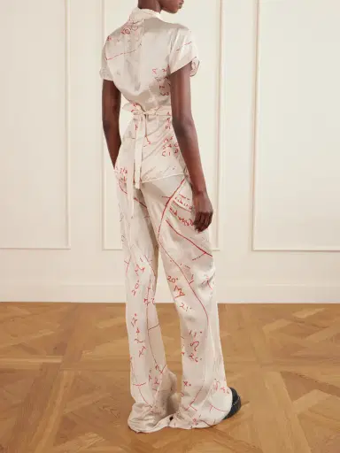 Rick Owens Bias Paneled Printed Satin Pants | Thumbnail 4 Rick Owens Bias Paneled Printed Satin Pants | Thumbnail 4
