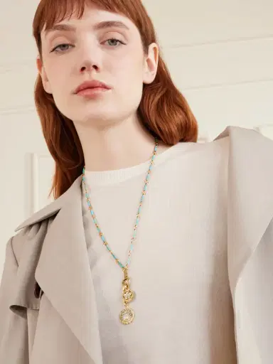 Foundrae New Beginnings Drop Element 18-karat Gold, Turquoise And Diamond Necklace | Thumbnail 2 Foundrae New Beginnings Drop Element 18-karat Gold, Turquoise And Diamond Necklace | Thumbnail 2