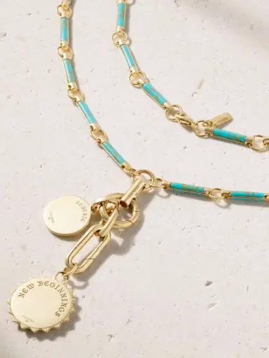 Foundrae New Beginnings Drop Element 18-karat Gold, Turquoise And Diamond Necklace | Thumbnail 3 Foundrae New Beginnings Drop Element 18-karat Gold, Turquoise And Diamond Necklace | Thumbnail 3