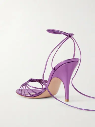 Gianvito Rossi 85 Metallic Leather Sandals | Thumbnail 3 Gianvito Rossi 85 Metallic Leather Sandals | Thumbnail 3