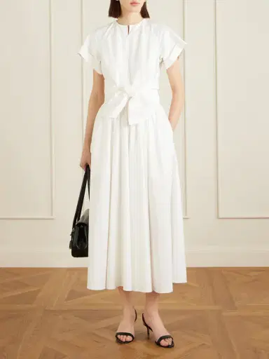 Patou Knotted Cotton-poplin Midi Dress | Thumbnail 2 Patou Knotted Cotton-poplin Midi Dress | Thumbnail 2