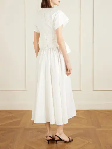 Patou Knotted Cotton-poplin Midi Dress | Thumbnail 3 Patou Knotted Cotton-poplin Midi Dress | Thumbnail 3