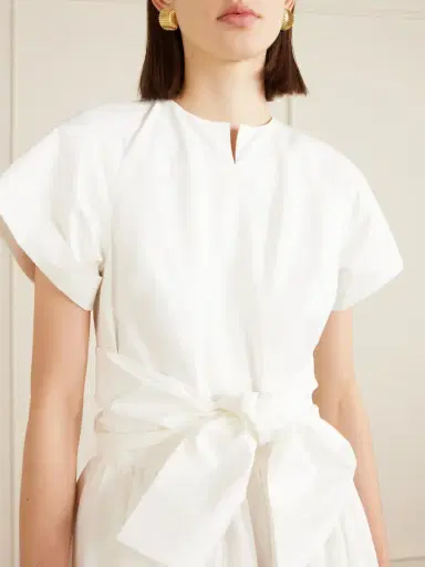 Patou Knotted Cotton-poplin Midi Dress | Thumbnail 4 Patou Knotted Cotton-poplin Midi Dress | Thumbnail 4
