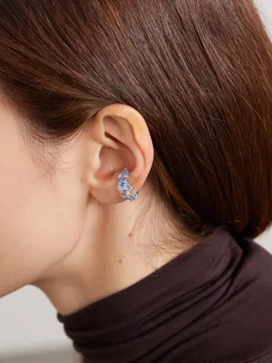 Completedworks Rhodium-plated Recycled Silver And Synthetic Spinel Ear Cuff | Thumbnail 2 Completedworks Rhodium-plated Recycled Silver And Synthetic Spinel Ear Cuff | Thumbnail 2