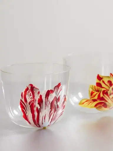 LOBMEYR Tulipmania Set Of Two Painted Crystal Glass Tumblers | Thumbnail 3 LOBMEYR Tulipmania Set Of Two Painted Crystal Glass Tumblers | Thumbnail 3