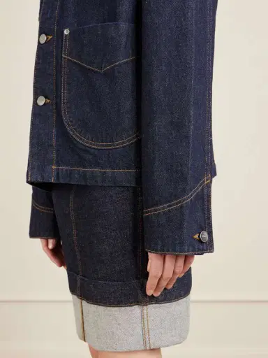 Khaite Wyatt Corduroy-trimmed Denim Jacket | Thumbnail 4 Khaite Wyatt Corduroy-trimmed Denim Jacket | Thumbnail 4