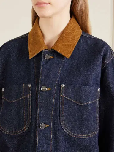 Khaite Wyatt Corduroy-trimmed Denim Jacket | Thumbnail 5 Khaite Wyatt Corduroy-trimmed Denim Jacket | Thumbnail 5
