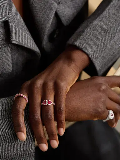 Kamyen Twin Heart 18-karat Rose Gold, Ruby, Diamond And Enamel Ring | Thumbnail 5 Kamyen Twin Heart 18-karat Rose Gold, Ruby, Diamond And Enamel Ring | Thumbnail 5