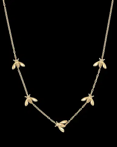 Sara Weinstock 18K Yellow Gold Queen Bee Extra Petite 5-Station Necklace | Thumbnail 2 Sara Weinstock 18K Yellow Gold Queen Bee Extra Petite 5-Station Necklace | Thumbnail 2