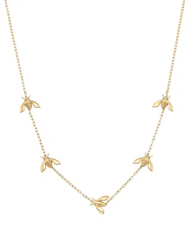 Sara Weinstock 18K Yellow Gold Queen Bee Extra Petite 5-Station Necklace | Thumbnail 1 Sara Weinstock 18K Yellow Gold Queen Bee Extra Petite 5-Station Necklace | Thumbnail 1