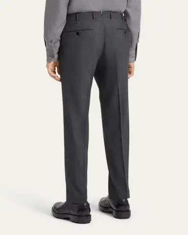 Zegna Men's High Performance Flat-Front Trousers | Thumbnail 3 Zegna Men's High Performance Flat-Front Trousers | Thumbnail 3