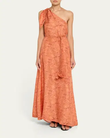 Hannah Artwear Helena Floral Silk Asymmetric Gown | Thumbnail 2 Hannah Artwear Helena Floral Silk Asymmetric Gown | Thumbnail 2