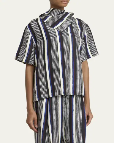 Proenza Schouler Amira Stripe Silk Top | Thumbnail 4 Proenza Schouler Amira Stripe Silk Top | Thumbnail 4