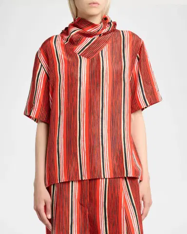 Proenza Schouler Amira Stripe Silk Top | Thumbnail 8 Proenza Schouler Amira Stripe Silk Top | Thumbnail 8